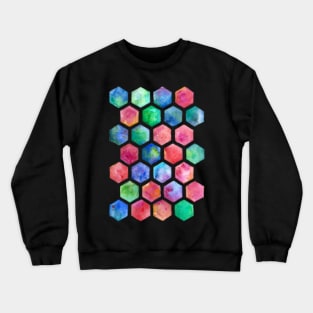 Hand Painted Watercolor Honeycomb Pattern Crewneck Sweatshirt